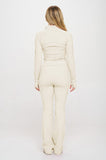 2 Piece Set Matching Flare jumpsuit Active Jacket-6 Colors