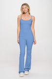 2 Piece Set Matching Flare jumpsuit Active Jacket-6 Colors