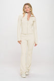 2 Piece Set Matching Flare jumpsuit Active Jacket-6 Colors