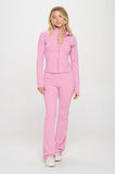 2 Piece Set Matching Flare jumpsuit Active Jacket-6 Colors