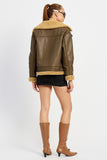 SHEARLING MOTO JACKET-2 COLORS