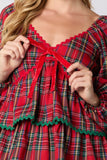 Christmas Plaid Long Sleeve Tiered Dress- PreOrder