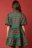 Christmas Plaid Mini Tiered Dress- PreOrder