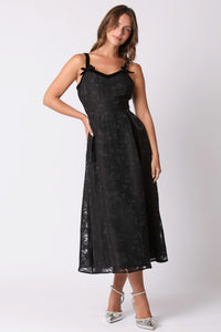 Floral Jacquard Organza Dress- PreOrder