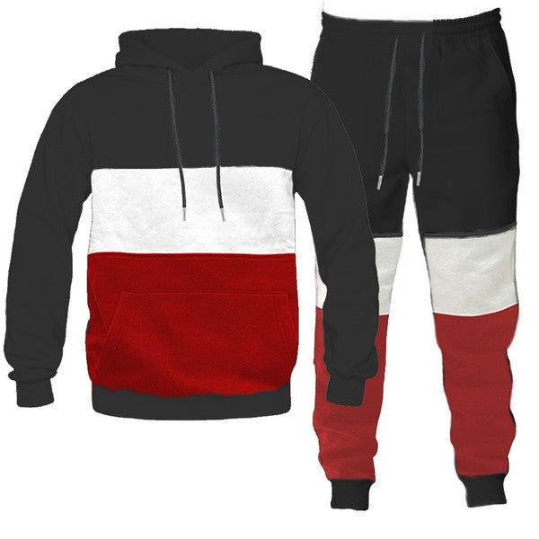 MEN'S COLOR BLOCK SWEAT SET-5 COLORS