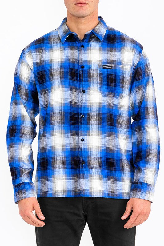 Men's Plaid Long Sleeve Flannel- 8 Colors