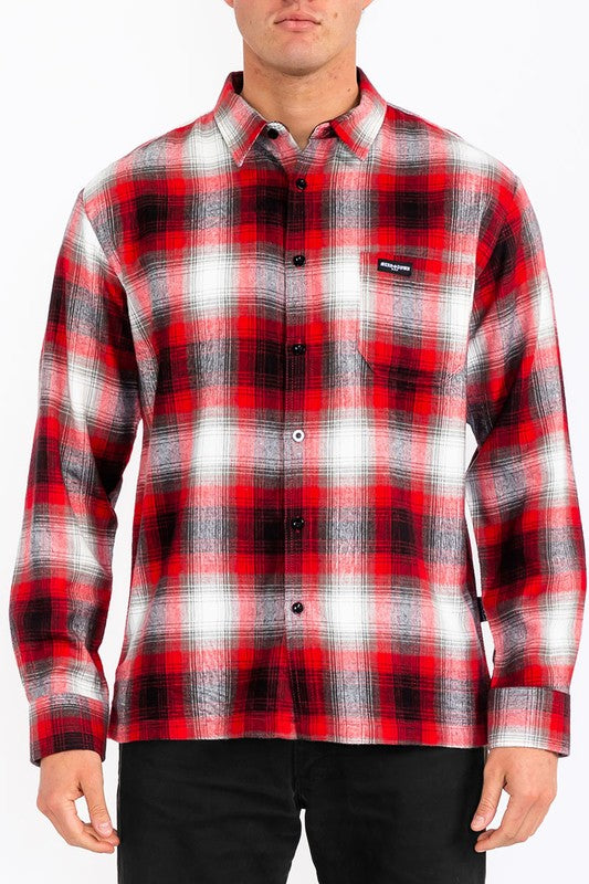 Men's Plaid Long Sleeve Flannel- 8 Colors