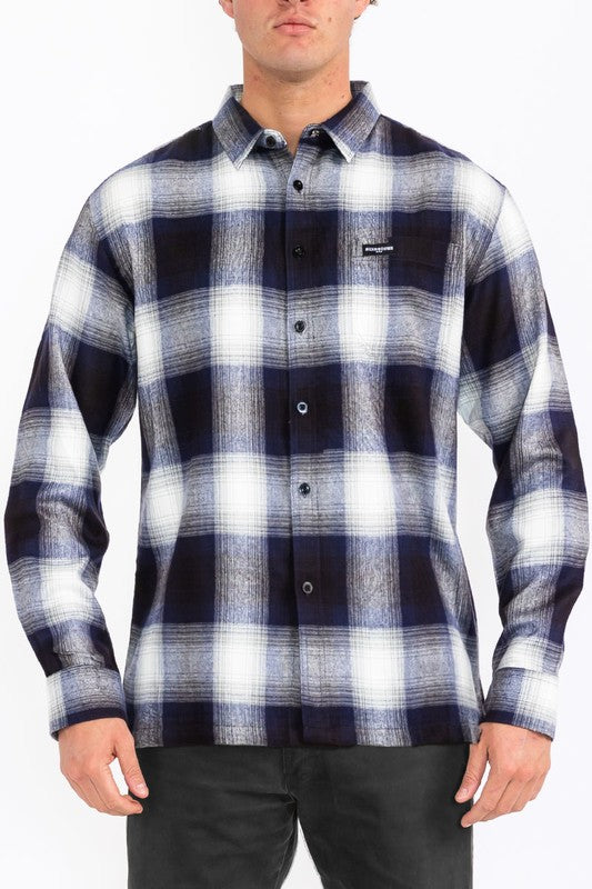 Mens Plaid Long Sleeve Flannel- 8 Colors
