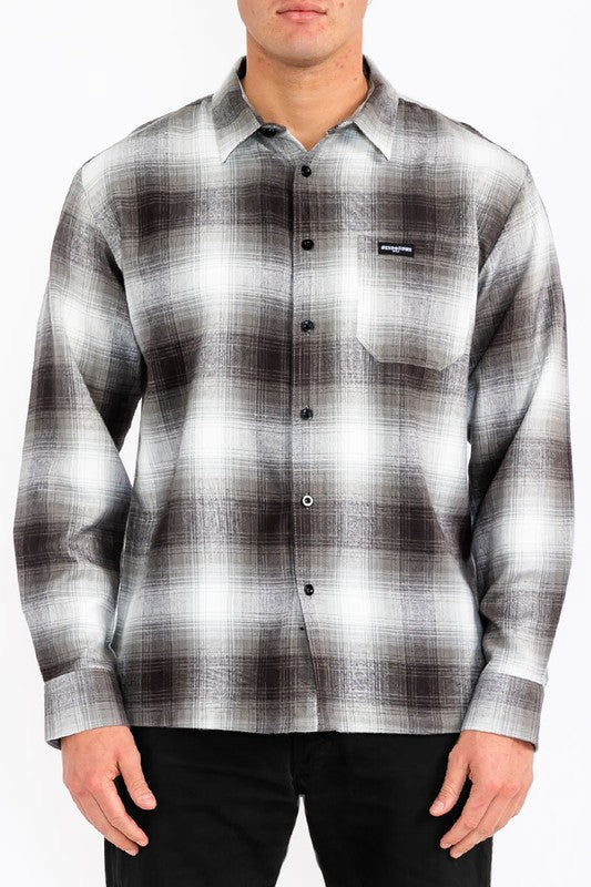 Men's Plaid Long Sleeve Flannel- 8 Colors