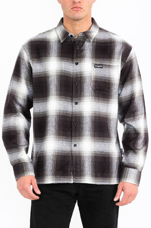 Men's Plaid Long Sleeve Flannel- 8 Colors