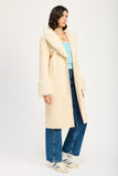 FAUX FUR MID TRENCH COAT-2 COLORS