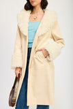 FAUX FUR MID TRENCH COAT-2 COLORS