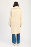 FAUX FUR MID TRENCH COAT-2 COLORS