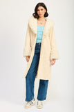 FAUX FUR MID TRENCH COAT-2 COLORS