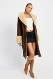 FAUX FUR MID TRENCH COAT-2 COLORS