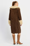 FAUX FUR MID TRENCH COAT-2 COLORS