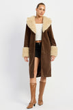 FAUX FUR MID TRENCH COAT-2 COLORS