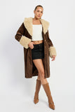 FAUX FUR MID TRENCH COAT-2 COLORS