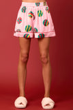 Pink Satin Christmas Ornaments Prints Pajama Set- PreOrder