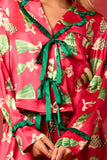 Satin Christmas Check Prints Pajama Set- PreOrder