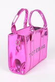 Metallic Mirror Small Tote Bag-3 Colors