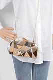 Shinny Iconic Edgy Box Clutch-2 Colors