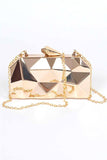 Shinny Iconic Edgy Box Clutch-2 Colors