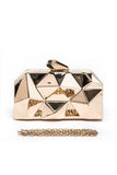 Shinny Iconic Edgy Box Clutch-2 Colors