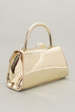 Metallic Bow Tie Mirror Top Handle Bag- 2 Colors