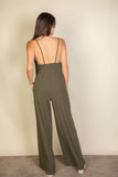 Spaghetti Strap Solid Wide Jumpsuit-3 Colors