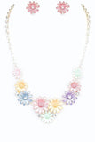 Flower Enamel Collar Necklace Set-2 Colors