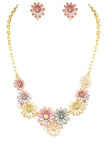 Flower Enamel Collar Necklace Set-2 Colors