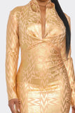 Metallic Zigzag Holiday Bandage Dress- 2 Colors