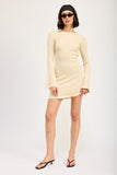 LONG SLEEVE MINI DRESS WITH BACK CUTOUT-2 COLORS