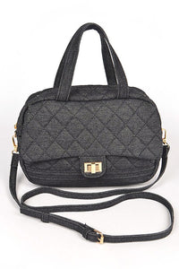 Quilted Denim Weekender Gym Bag- 3 Colors