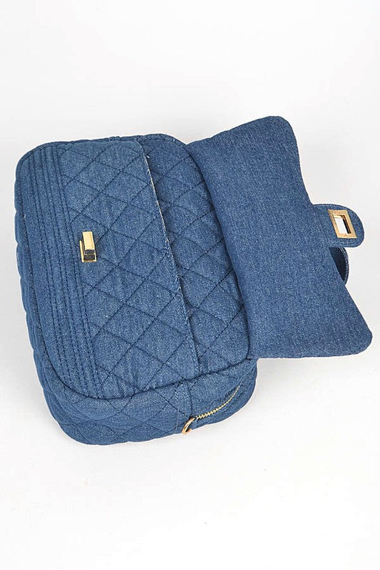 Quilted Denim Weekender Gym Bag- 3 Colors
