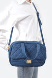 Quilted Denim Weekender Gym Bag- 3 Colors