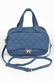 Quilted Denim Weekender Gym Bag- 3 Colors