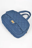 Quilted Denim Weekender Gym Bag- 3 Colors