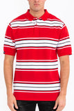 Men's Old School Striped Pique Polo Shirt