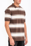 Men's Old School Striped Pique Polo Shirt