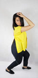 Sleeveless Top Cotton Shirt With Front Back Slits