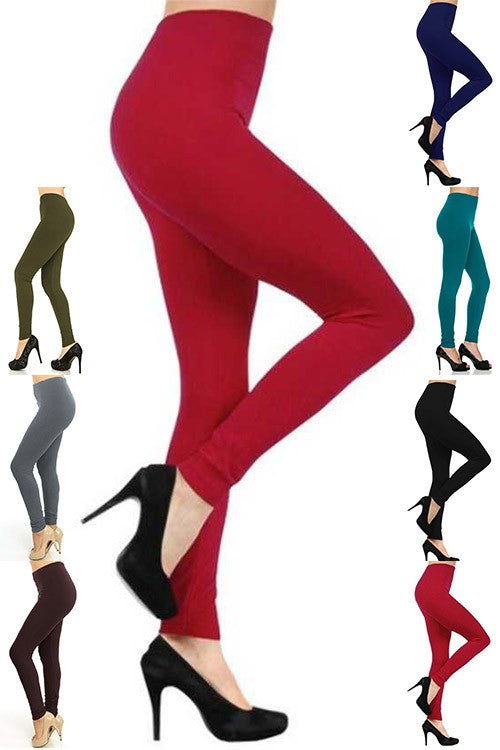 Solid Color Heavy Weight Fleece Leggings- 12 Piece