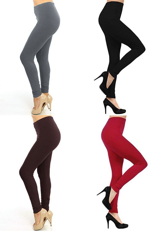 Solid Color Heavy Weight Fleece Leggings- 12 Piece