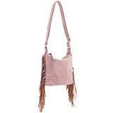 Faux Suede Fringe Crossbody Bag- 6 Colors