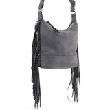 Faux Suede Fringe Crossbody Bag- 6 Colors