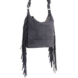 Faux Suede Fringe Crossbody Bag- 6 Colors