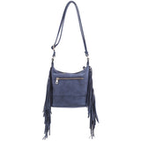 Faux Suede Fringe Crossbody Bag- 6 Colors