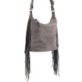 Faux Suede Fringe Crossbody Bag- 6 Colors