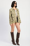 CAMO TWILL JACKET WITH FLAP POCKETS